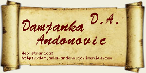 Damjanka Andonović vizit kartica